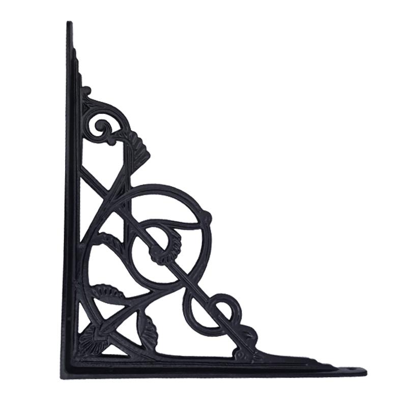 "Manoah" Black Antique Iron Shelf Bracket