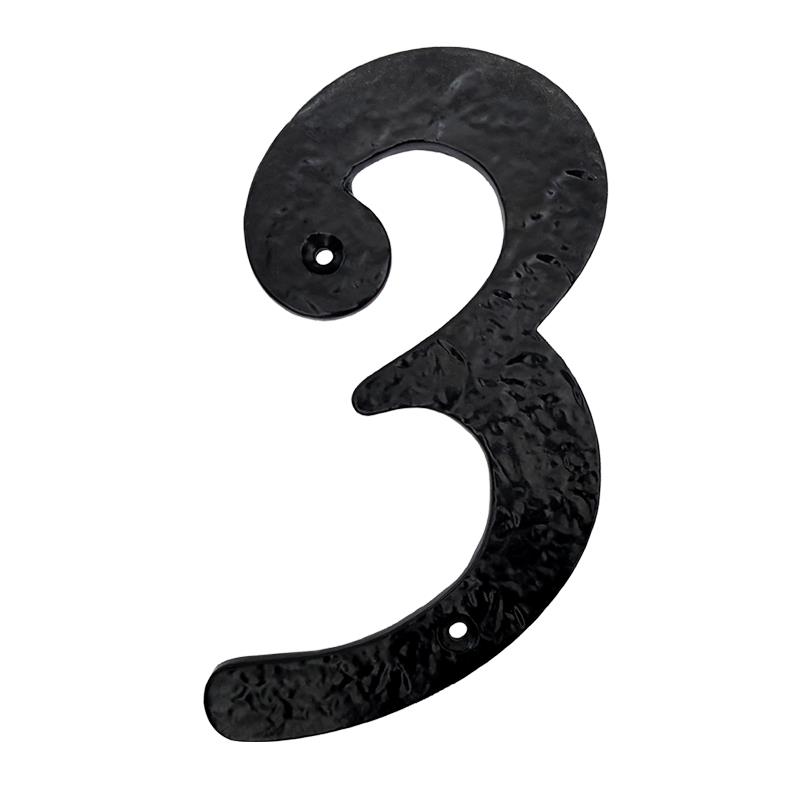 6" Iron Numerals (3) Heavy Duty