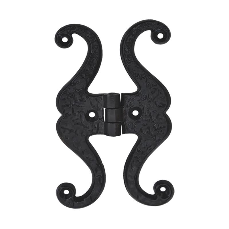 "Jeremiah" Black Antique Iron H Cabinet Hinge