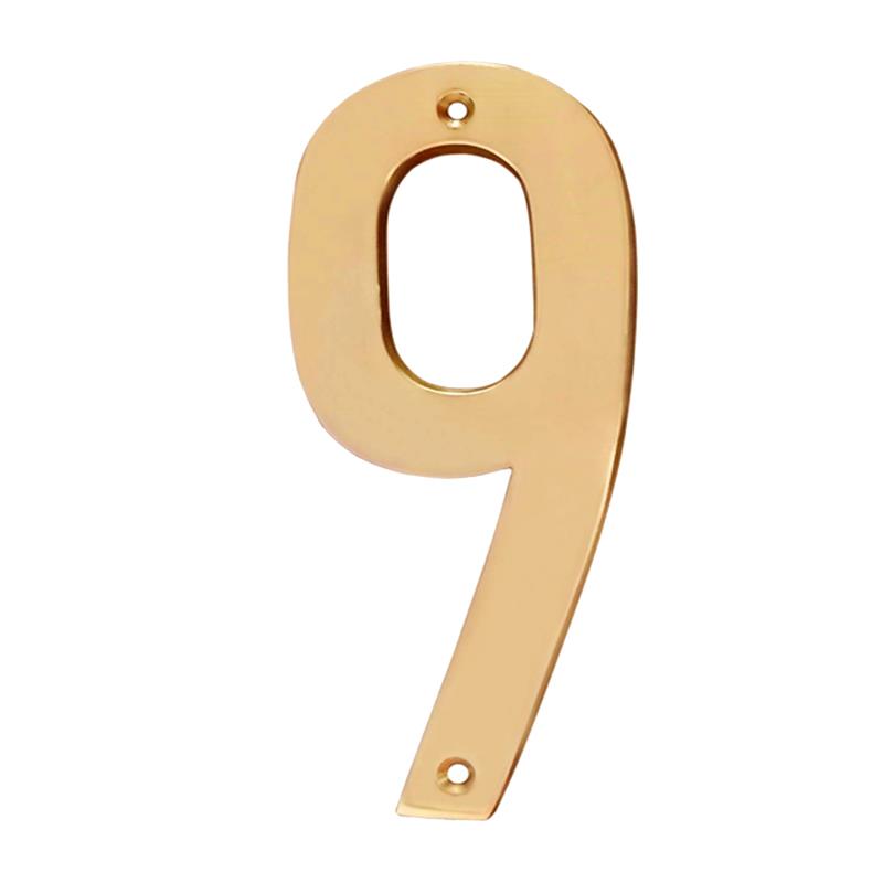 6" Brass Numerals-9