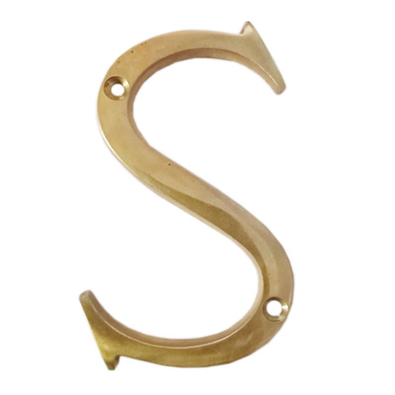 3" Thin Brass Letter-S