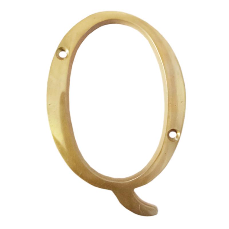 3" Thin Brass Letter-Q