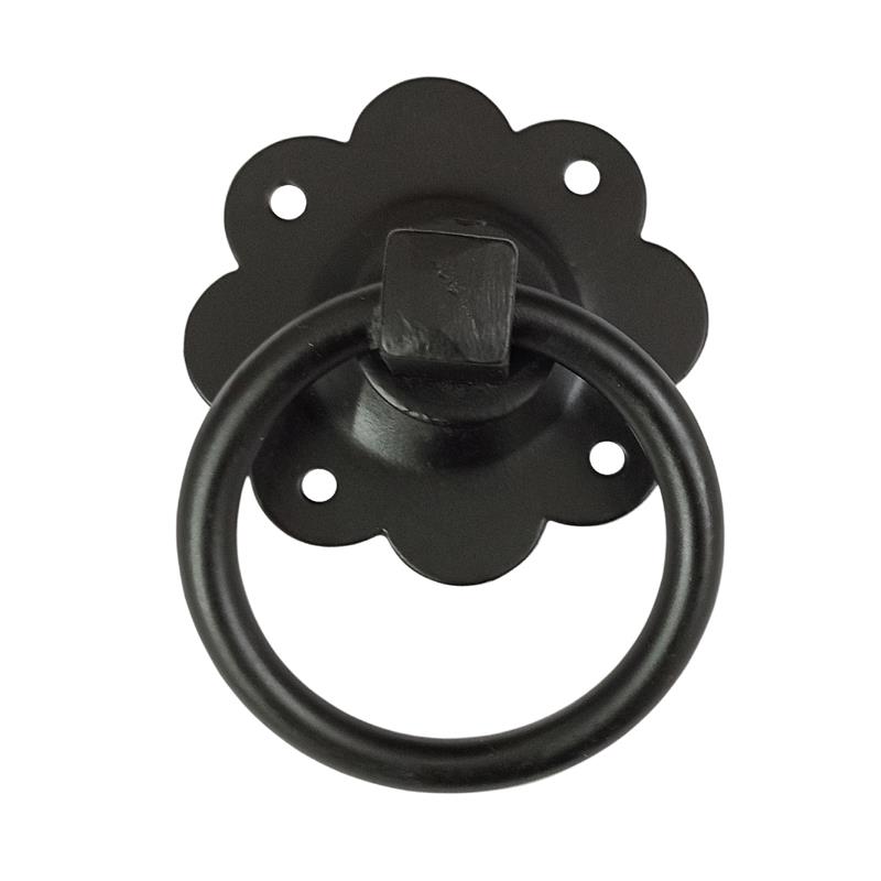 "Etham" Black Antique Iron Ring/Drop Pull