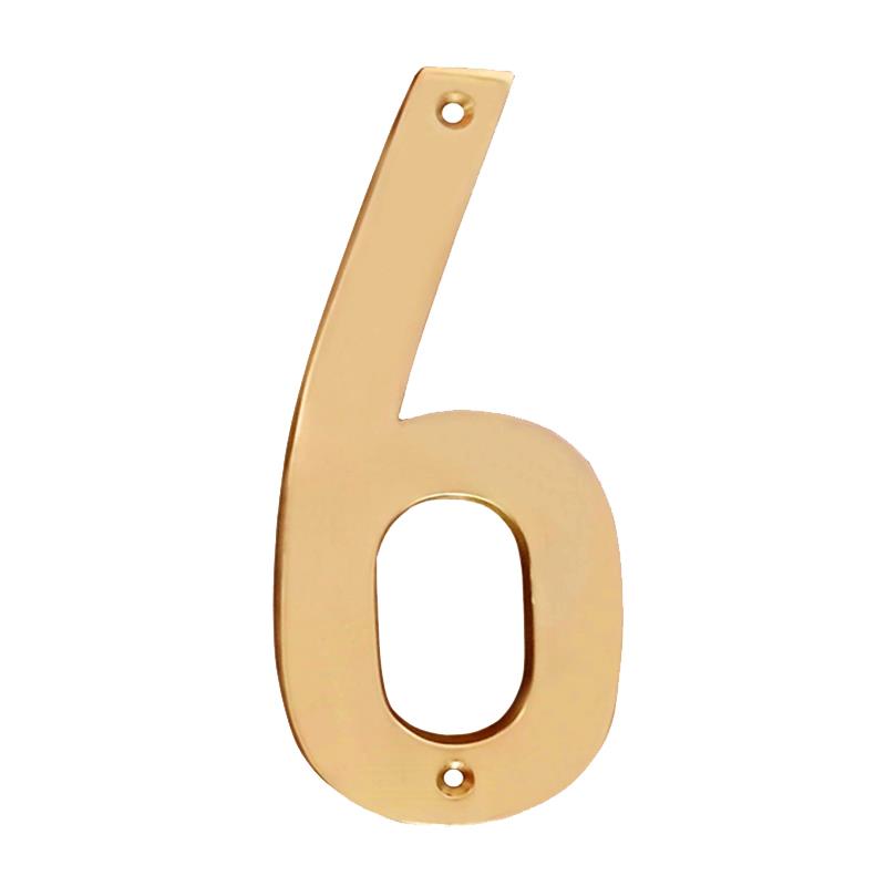 6" Brass Numerals-6