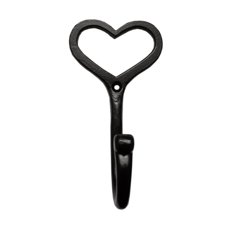 "Heart Shape" Black Antique Iron Hook