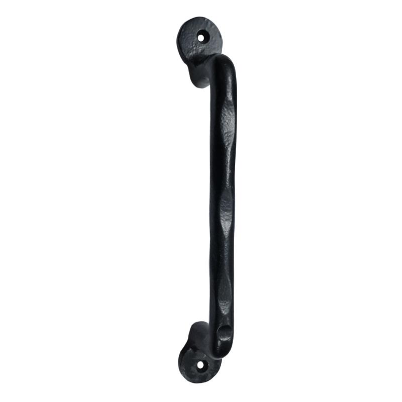 8 inch "Uzai" Black Antique Iron Door Pull