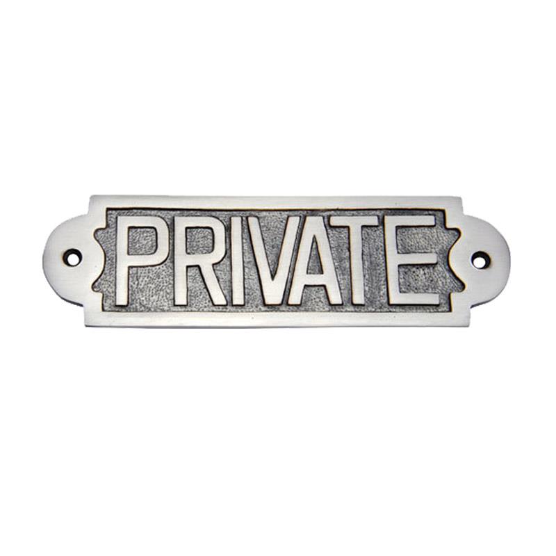 "Private" Brass door sign