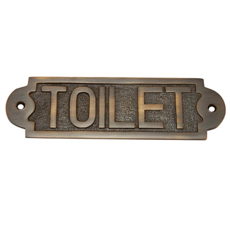 "Toilet" Brass Door Sign