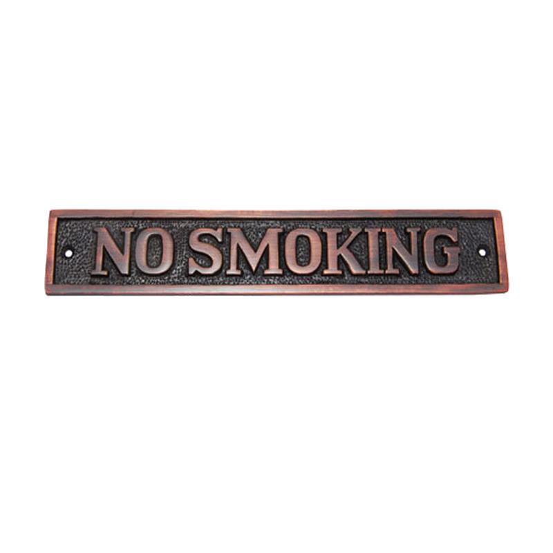 "No Smoking" Brass Door sign