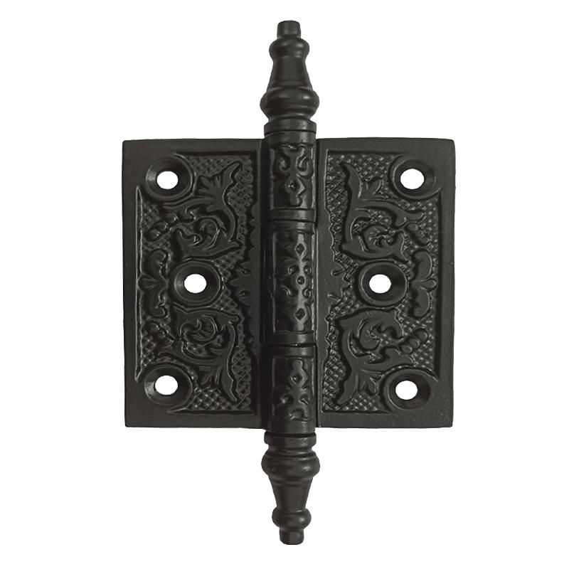 4x4 inch "Bethel" Black Antique Iron Decorative Hinge