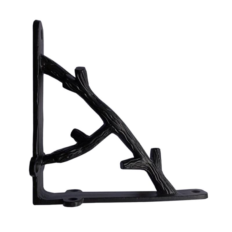 "Deuel" Black Antique Iron Shelf Bracket