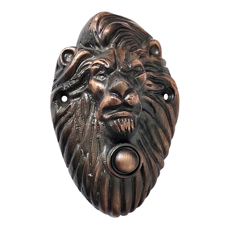 "Lion Face" Decorative Brass Bell Push Or Push Button