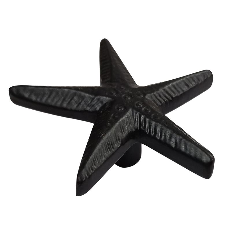 "Star" Black Antique Iron Cabinet Knob