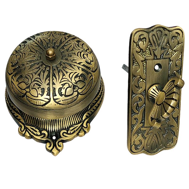 "Sharon" Brass Decorative Manual Old Fashioned Door Bell